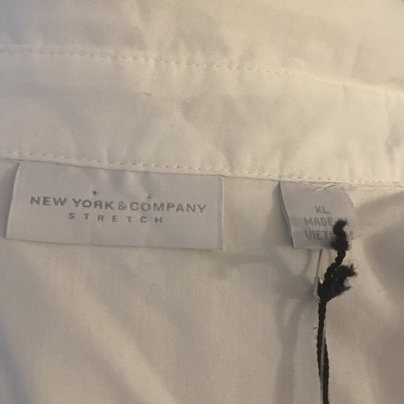 White Sleeveless cotton stretch blouse with ruffled front - Picture 4 of 4